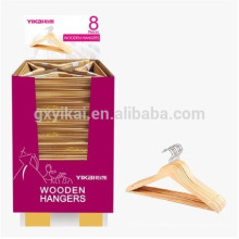 Promotional natural color flat wooden hanger